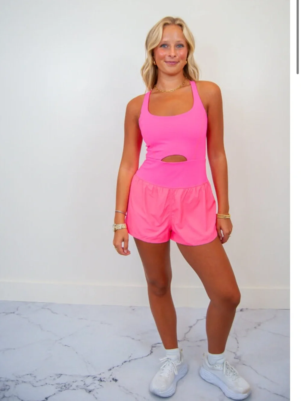 Free People Movement Neon Pink Righteous Runsie Size Large